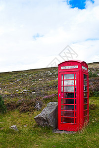 在苏格兰的无处苏格兰传统电话箱图片
