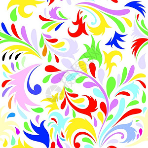 彩色复古无缝矢量花卉图案设计背景图片