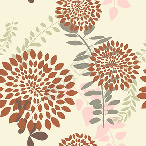 无缝矢量花卉图案设计背景图片