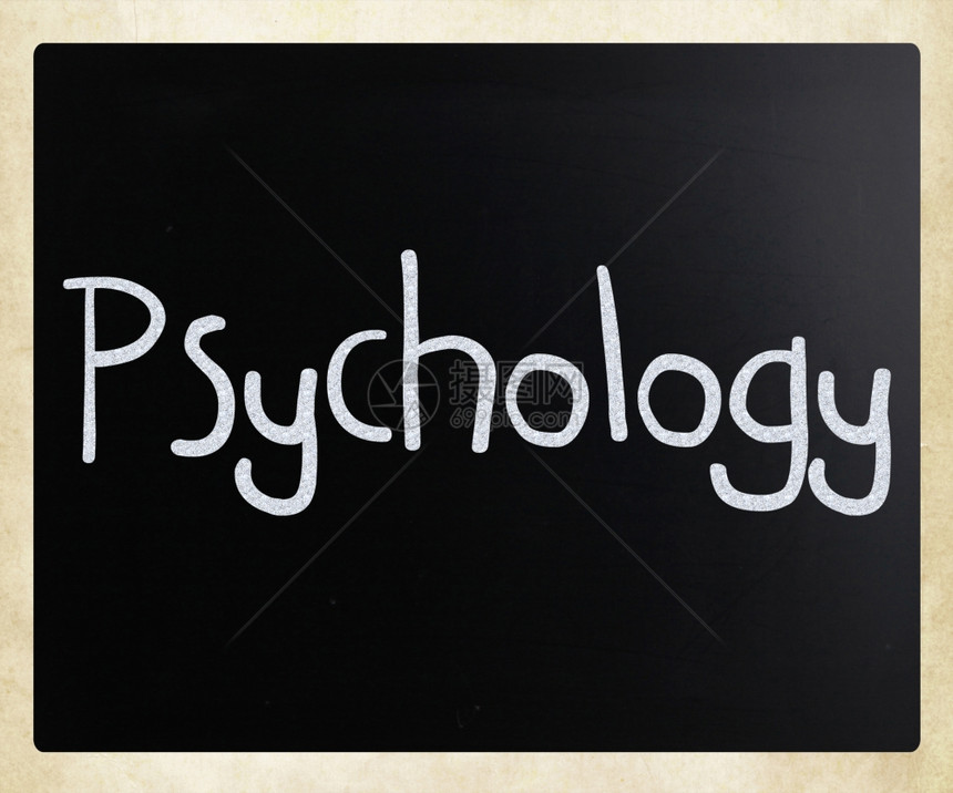 rsquuoPsychlogy黑板上白粉笔手写的单词图片