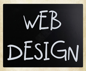 网络设计手写白色粉笔在黑板上图片