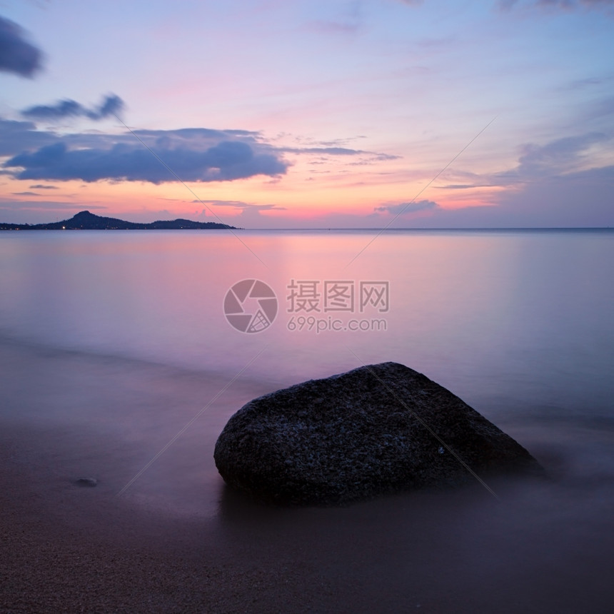 泰国高山水岛热带海滩日出图片