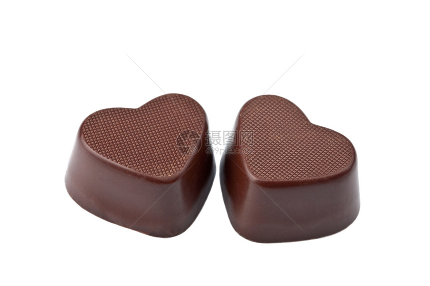 分离的巧克力心脏图片
