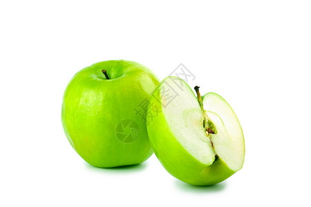 孤立的绿苹果图片
