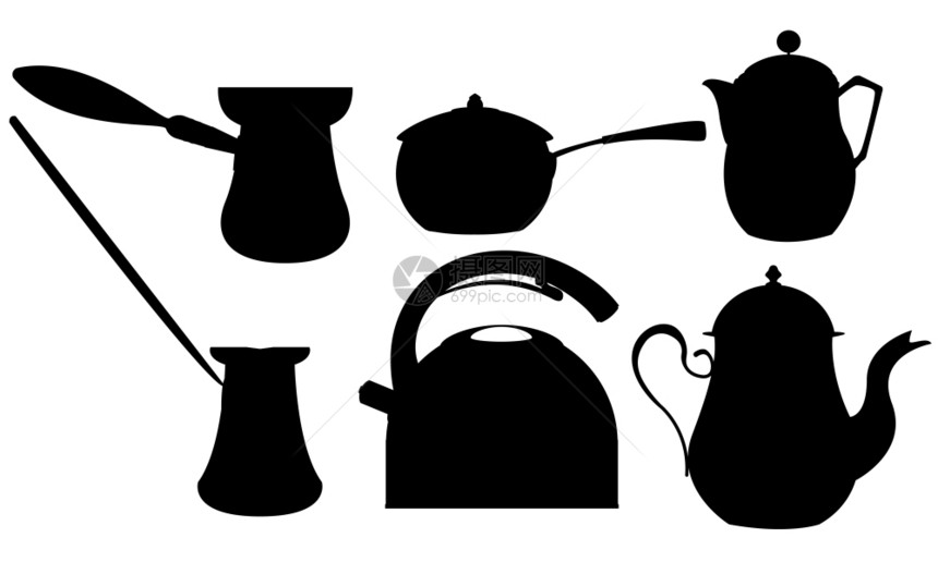 白色背景的咖啡和茶叶接收者影盘图片