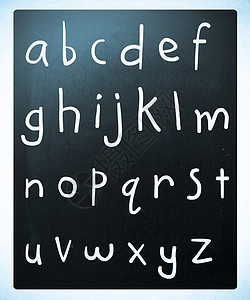 大写英文字母素材完整英文字母手写黑板上有白粉笔背景