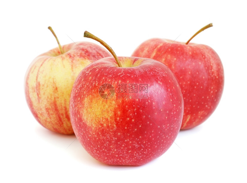 白色背景上孤立的红苹果图片
