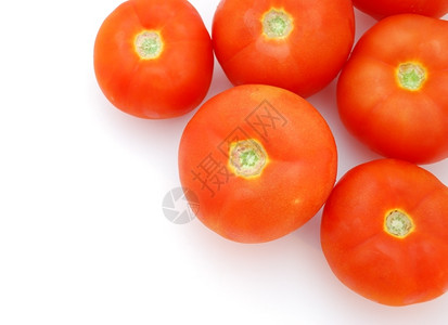 白底顶视图面孤立的番茄图片