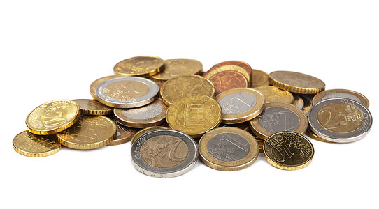 孤立的欧元硬币图片