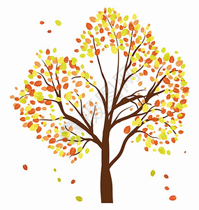 秋叶树背景矢量图解图片