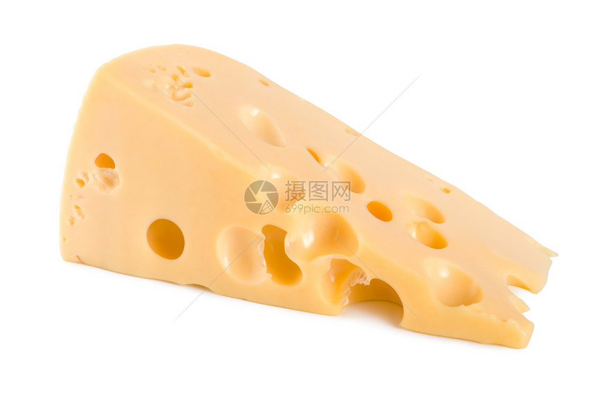 白色背景孤立的荷兰新鲜奶酪图片