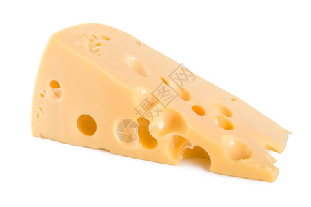 白色背景孤立的荷兰新鲜奶酪背景图片