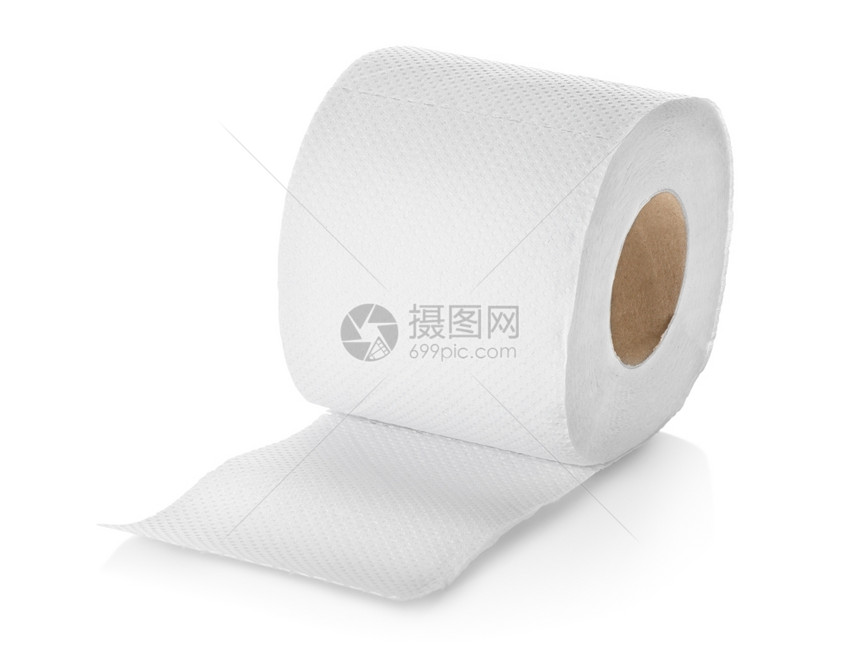 白色背景孤立的卫生纸卷图片