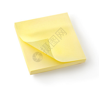 白色背景上孤立的黄色笔记本Clipping路径图片