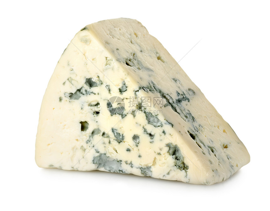 白背景孤立的蓝奶酪图片