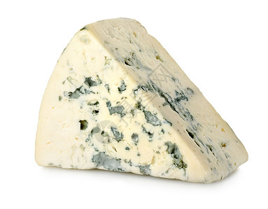 白背景孤立的蓝奶酪背景图片