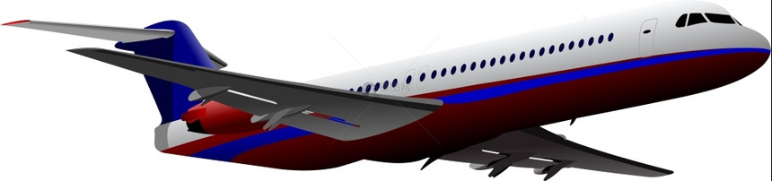 飞机在空中行矢量图示图片