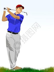 Golf玩家矢量插图图片