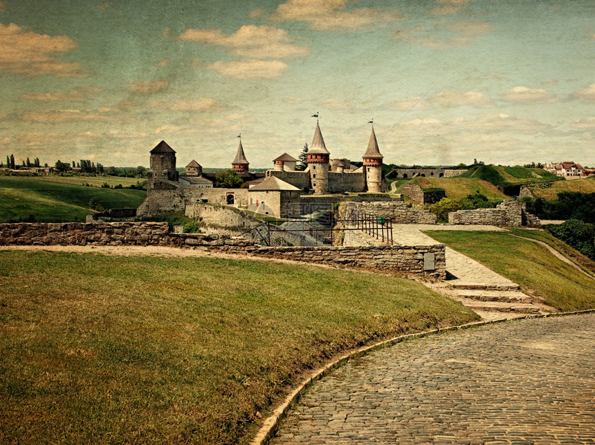 旧城堡的回溯风格照片图片