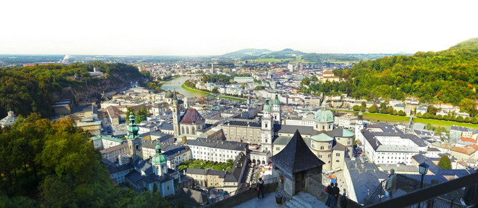 奥地利萨尔茨堡市全景图片