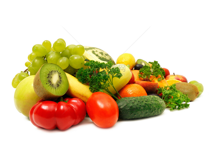 白种水果蔬菜和图片