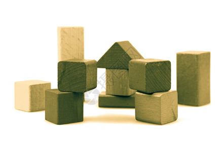 木制的建筑块积木图片