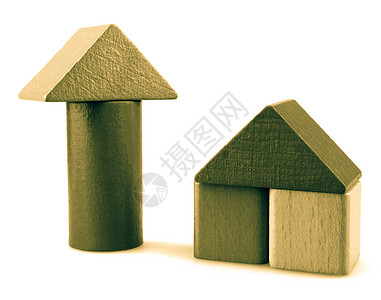 儿童玩具纯色木制积木背景图片