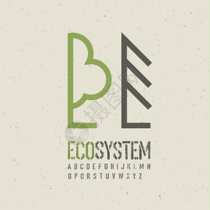 携手共植环保树字体生态标志模板矢量图EPS10背景