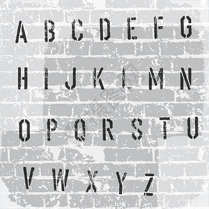 Stencil克伦格字母表矢量EPS10图片