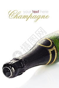 用白色瓶装香槟用易移动的文字图片