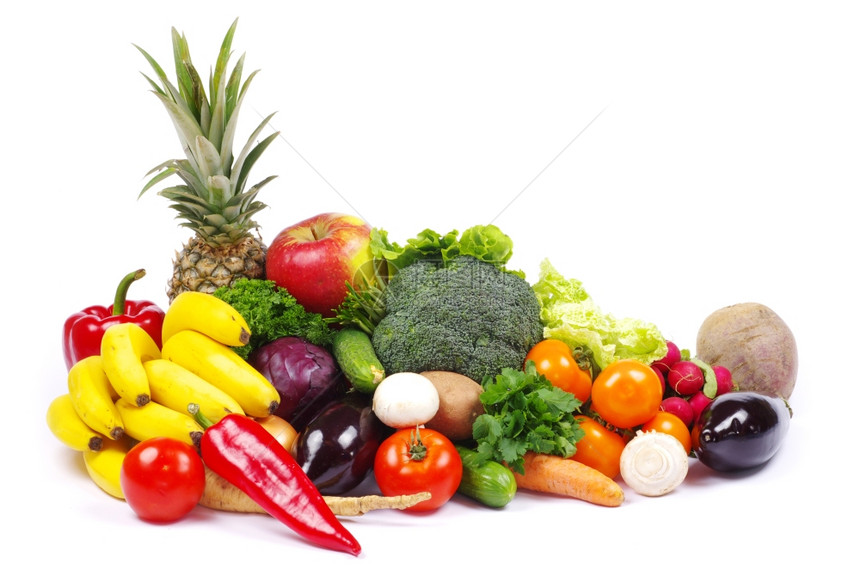 白的蔬菜和水果图片