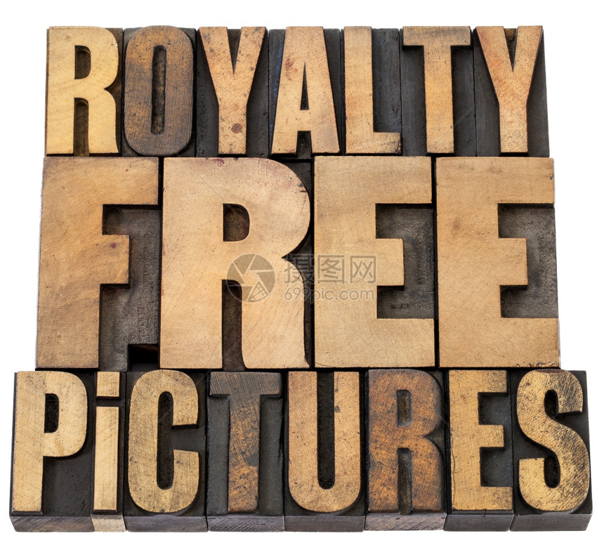 使用量自由的图片以旧式纸质木头类型单词图片