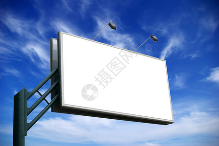 背景天空上的广告牌图片