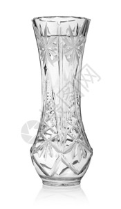 白色背景上孤立的玻璃花瓶背景图片