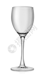 白色背景上孤立的清空葡萄酒杯图片