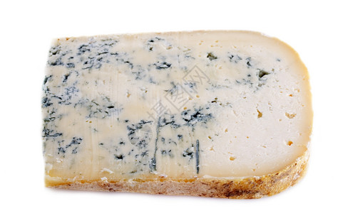 白色背景前的蓝Gex奶酪图片