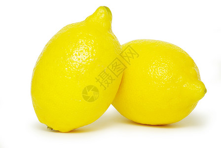白色上孤立的黄新柠檬背景图片