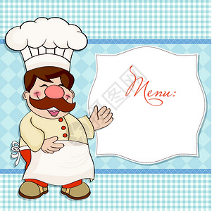 主厨和菜单的背景背景图片