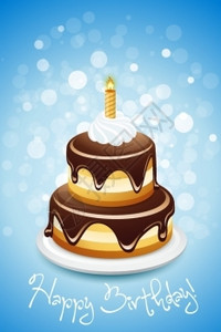 带蛋糕的生日快乐卡背景图片