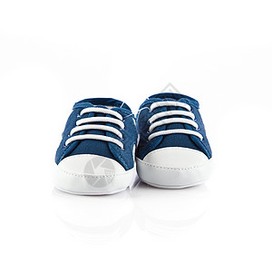 白鞋素材白背景孤立的蓝色婴儿鞋背景