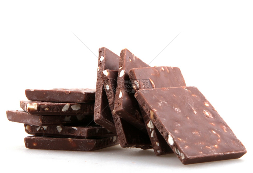 巧克力在白色背景中被孤立图片