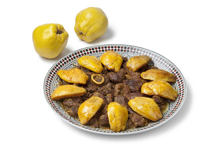 摩洛哥肉菜和白底的萨法哈尔菜图片