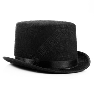 黑色帽子白色背景的黑帽子背景