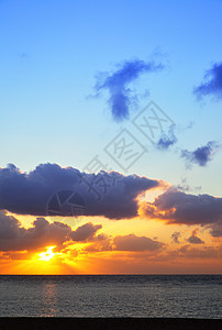 加那利群岛大西洋的美丽夕阳高清图片