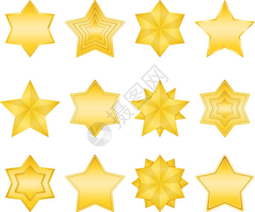 金色装饰星星星插画