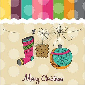装饰袜子素材圣诞节元素插图插画