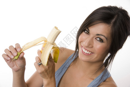 在吃香蕉的美女背景图片