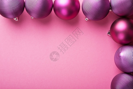 紫色圣诞节球边框图片