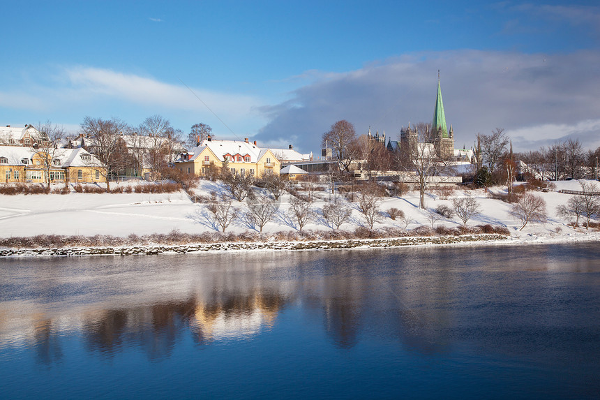 挪威尼达罗斯大教堂特隆海姆市风景图片