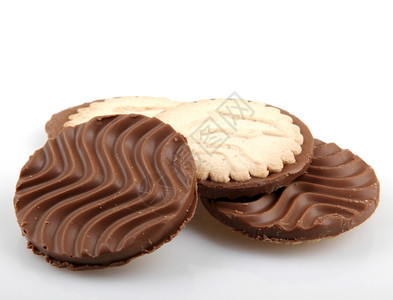 白色背景巧克力饼干图片